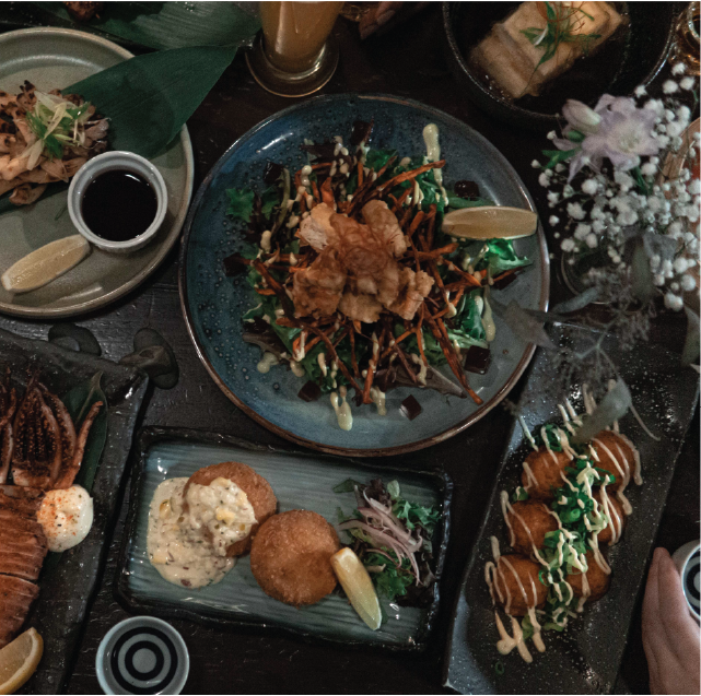 Ichigo Ichie Table with Takoyaki and koroke